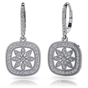 Floral Diamond Drop Earrings
