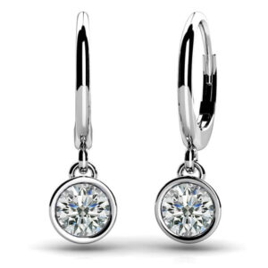 Bezel Set Diamond Drop Earrings