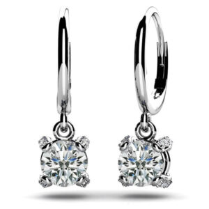 Royal Four Prong Diamond Drop Earrings