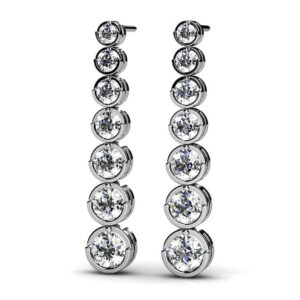 Single Strand Diamond Earrings Available In Platinum Or Gold