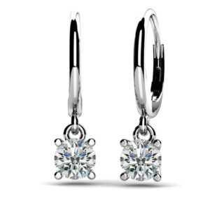 Classic Four Prong Diamond Drop Earrings