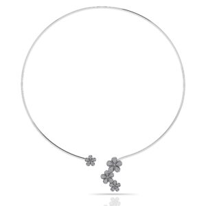 Diamond Flower Choker Available In Gold Or Platinum