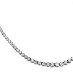 Perfect Diamond Strand Necklace In White Gold Yellow Gold And Platinum
