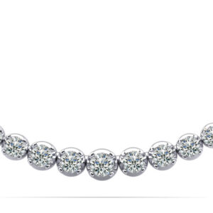 Four Prong Strand Necklace With Graduated Diamonds And Chain