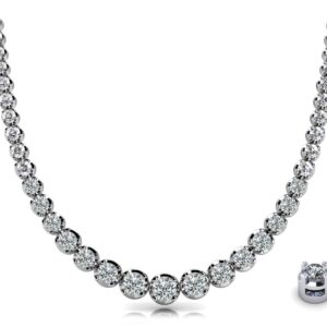 Diamond Strand Necklace In 14K 18K White Yellow Rose Gold Or Platinum