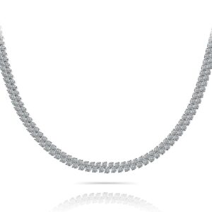 Slanted Diamond Necklace Available In White Yellow Rose Gold Or Platinum