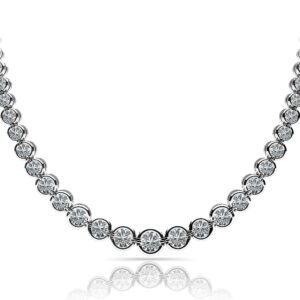 Classic Diamond Strand Necklace With Shiny Links In White Yellow Or Rose Gold
