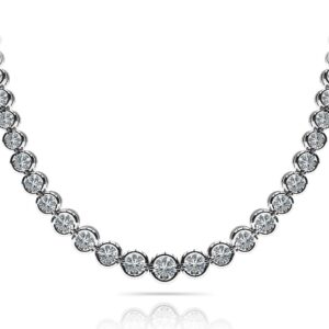 Classic Diamond Strand Necklace In 14K 18K White Yellow Gold Platinum