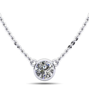Simply Solitaire Bezel Set Diamond Pendant