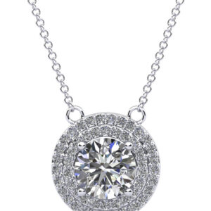 Double Halo Brilliance Diamond Pendant