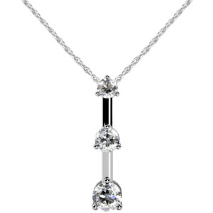 Three Stone Pendant Available In 14K 18K Yellow White Or Platinum