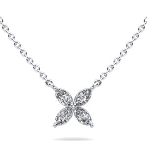 Flower Marquise Diamond Pendant