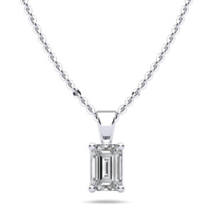 Emerald Cut Shaped Diamond Pendant