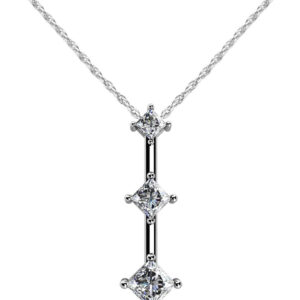 Triple Offset Diamond Pendant Available In Platinum Or Gold