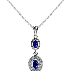 Oval Gemstone Drop Pendant In Gold Or Platinum