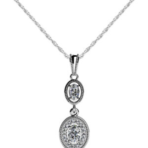 Oval Diamonds Drop Pendant