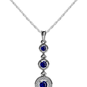 Triple Drop Gemstone And Diamond Pendant In White Gold Yellow Gold And Platinum