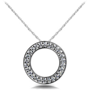 Diamond Circle Pendant Available In Platinum Or Gold