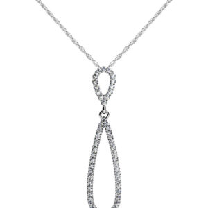 Double Teardrop Shaped Diamond Pendant In 14K 18K Yellow White Or Rose Gold