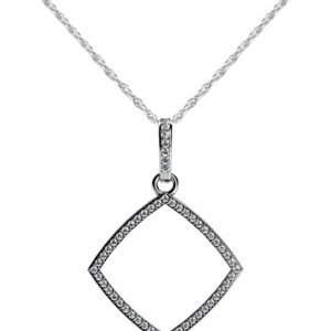 Offset Square Diamond Pendant