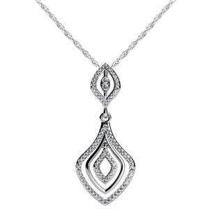 Art Deco Diamond Drop Pendant In 18K 14K White Gold Or Yellow Gold