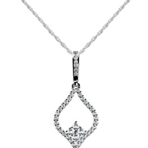 Inverted Heart Diamond Pendant In Gold Or Platinum