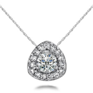 Rounded Triangle Diamond Pendant Available In White Yellow Rose Gold Or Platinum
