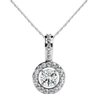 Stylish Diamond Circle Pendant In 14K 18K Gold Or Platinum