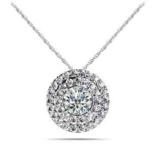 Surrounded By Sparkle Diamond Pendant In 14K 18K White Yellow Or Rose Gold