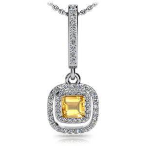 Day To Night Diamond And Gem Drop Pendant In Rose Gold White Or Yellow Gold
