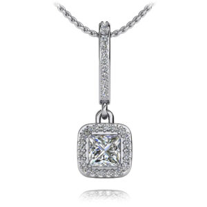 Princess Center Drop Pendant In Platinum Or Gold