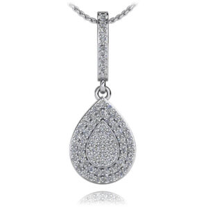 Diamond Teardrop Shaped Drop Pendant