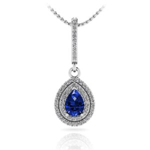Vintage Teardrop Diamond And Gemstone Pendant