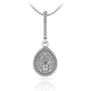 Vintage Teardrop Diamond Pendant In Yellow White Gold Or Platinum