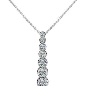 Four Prong Graduated Diamond Drop Pendant