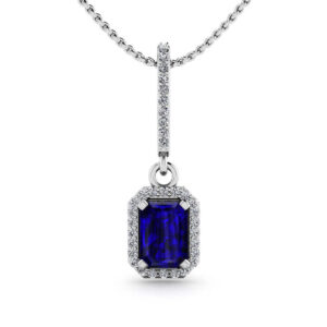 Pure Eloquence Diamond and Gemstone Drop Pendant