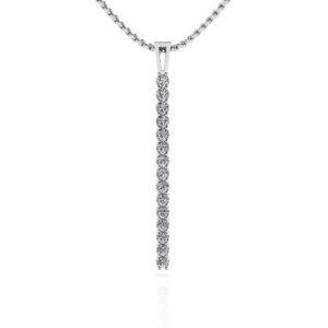 Diamond Drop Bar Pendant In Yellow Gold White Gold And Platinum