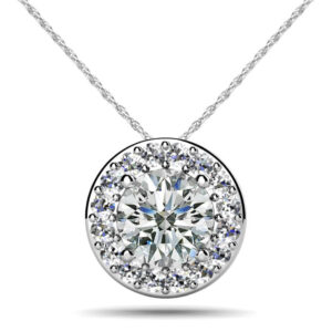 Surrounded With Love Diamond Pendant In 14K 18K White Yellow Gold Platinum