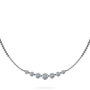 Seven Stone Graduated Chain Necklace