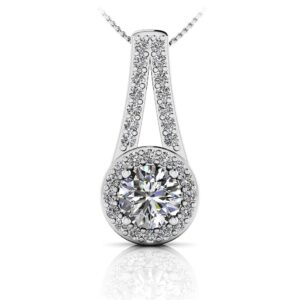 Diamond Drop Pendant In 14K 18K Yellow White Or Rose Gold