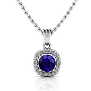 Everlasting Round Gemstone And Diamond Pendant Available In Gold Or Platinum