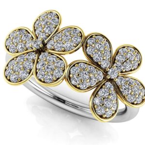 Brilliant Cut Joyful Flowers Diamond Ring