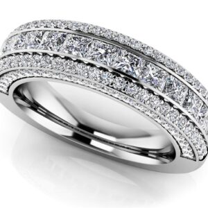 Royal Charm Princess And Round Diamond Accent Ring