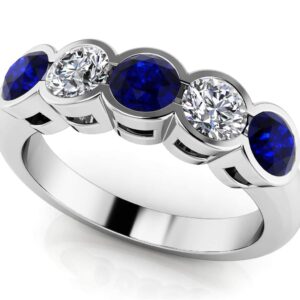 Gemstone And Diamond Wavy Frame Ring