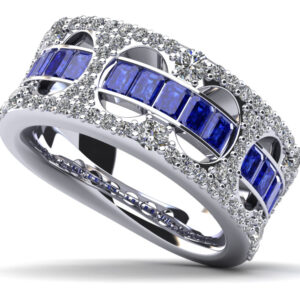 Royal Crown Diamond and Gemstone Anniversary Ring