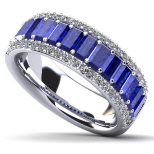 Beaming Baguettes Gemstone and Diamond Ring