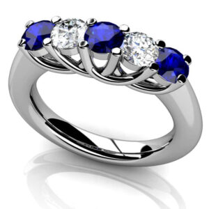 Detail Mounted Gemstone And Diamond Band