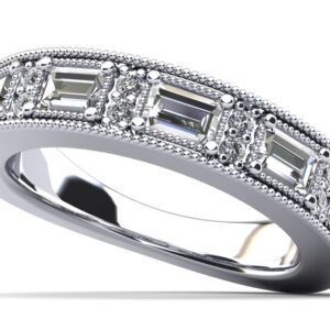 Baguette and Brilliant Round Anniversary Ring