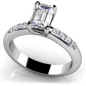 Emerald Cut Side Channel Ring