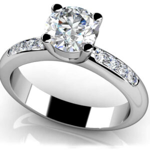 Raised Bridge Side Channel Engagement Ring